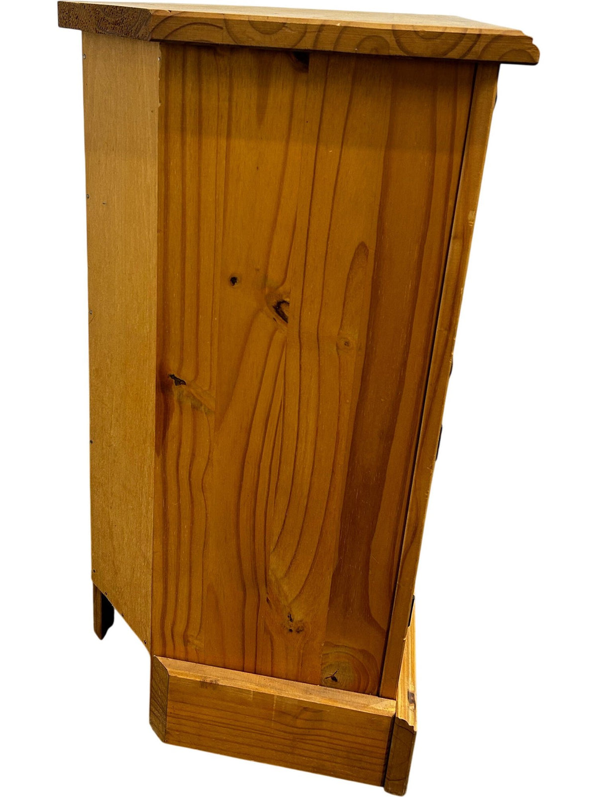Rustic Pine Corner TV Stand with 2 Door Cupboard & Open Shelf (Pre-Loved)