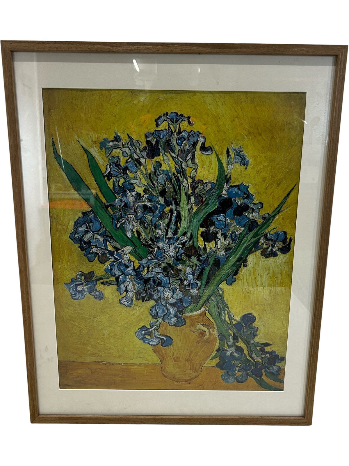 Vincent Van Gogh Irises Vase Framed Art Print 75cm (Pre-Loved)