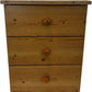Pine 3 Drawer Bedside Table Cabinet Natural Wood Bedroom Storage (Pre-Loved)