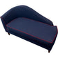 Reupholstered Chaise Longue Sofa Blue With Red Trim (Pre-Loved)