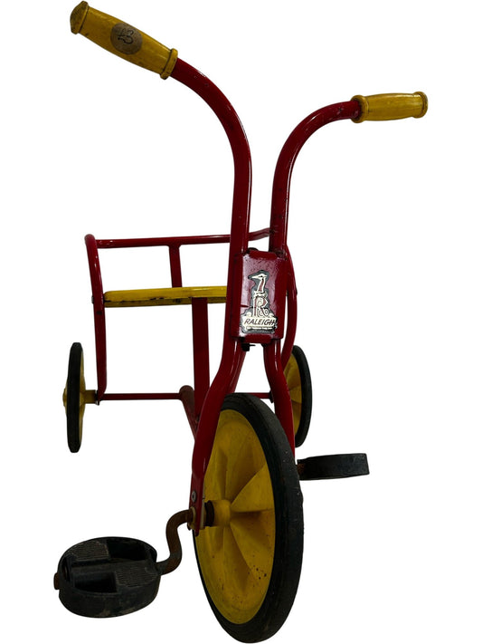 Vintage Raleigh Red Yellow Children's Tricycle Retro Kids Trike (Pre-Loved)