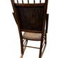 Carved Wooden Rocking Chair Floral Back Turned Legs Traditional (Pre-Loved)