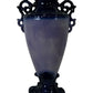 Ornate Blue Ceramic Vase Oriental Style Decorative Handles (Pre-Loved)