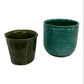 Green Textured Small Plant Pots (Pre-Loved)
