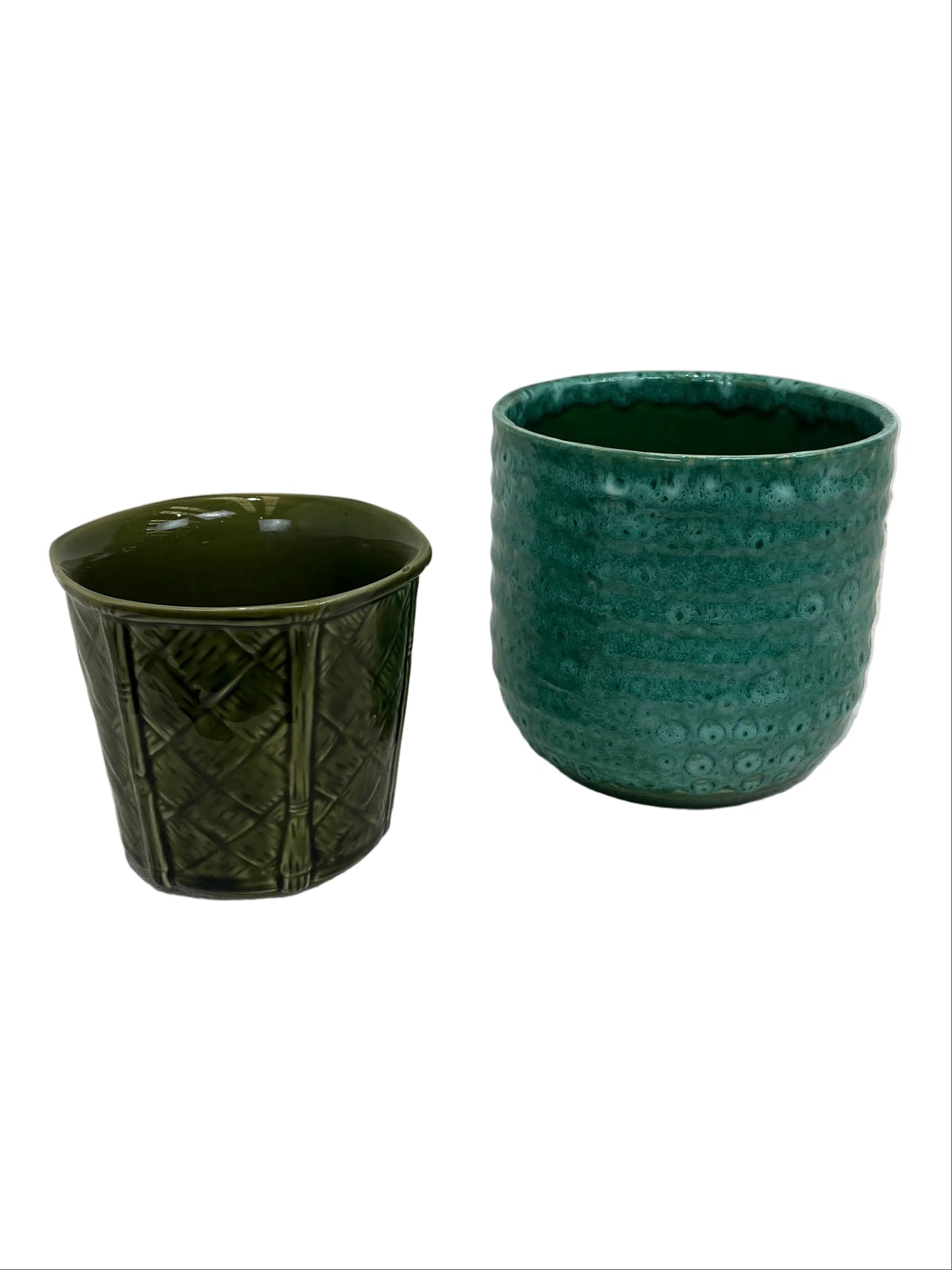 Green Textured Small Plant Pots (Pre-Loved)