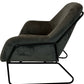 Grey Upholstered Accent Chair with Black Metal Frame (Pre-Loved)