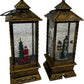 Notcutts Santa & Snowman Glitter Water Spinner LED Lanterns Set of 2 (Pre-Loved)