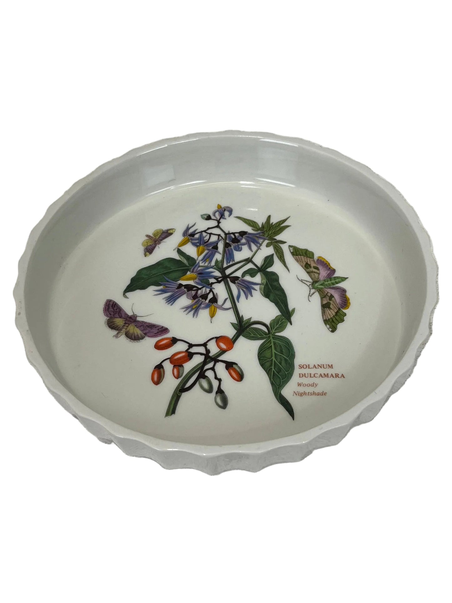 Portmeirion Pottery Botanic Garden Woody Nightshade Quiche 21cm Dish (Pre-Loved)