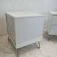 Elona Made White Bedside Tables With Silver Hairpin Legs (Pre-Loved)