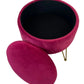 Dark Pink Velvet Ottoman Stool (Pre-Loved)
