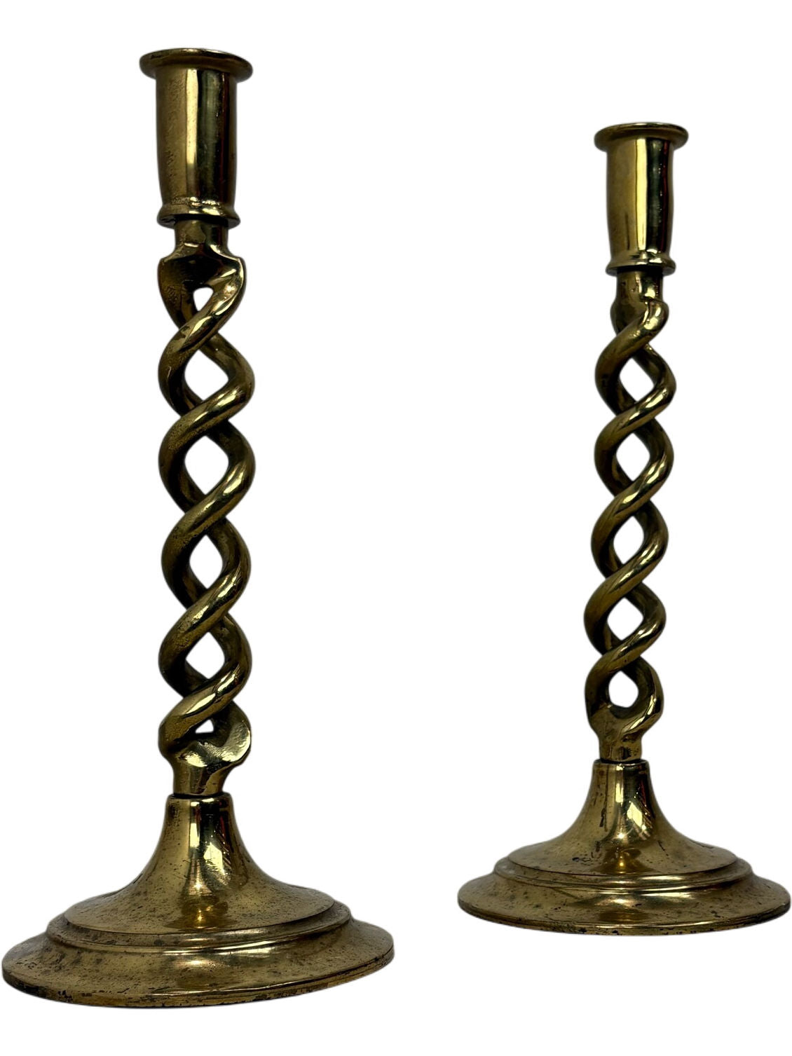 Vintage Brass Candlesticks Twisted Design (Pre-Loved)