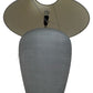 Serviced Grey Ceramic Table Lamp Drum Shade (Pre-Loved)