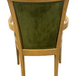 Pair Of Honey Oak Green Moss Upholstered Dining Chairs (Pre-Loved)
