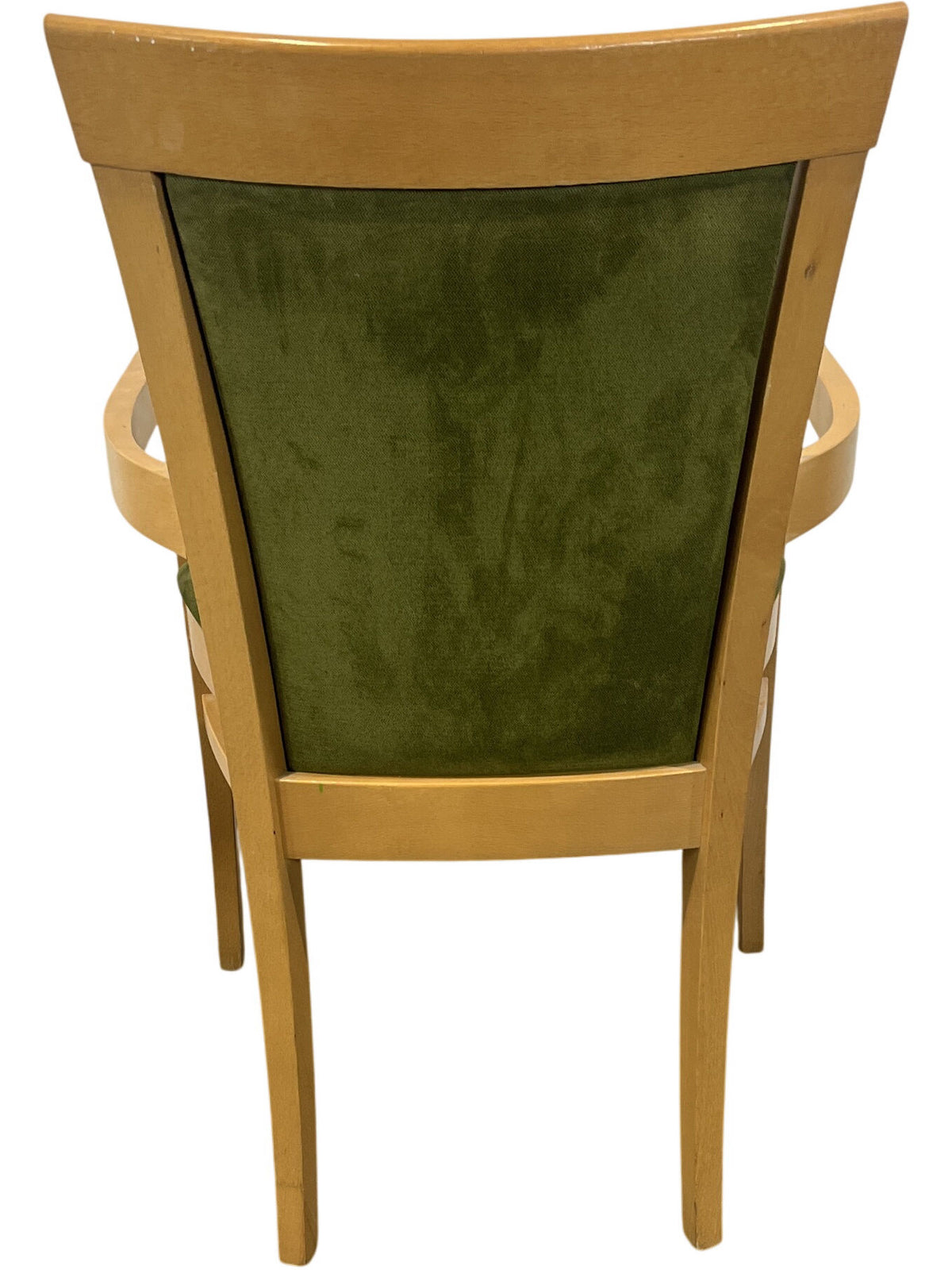Pair Of Honey Oak Green Moss Upholstered Dining Chairs (Pre-Loved)
