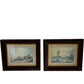 Pair Vintage Style Framed Maritime Coastal Sailing Boat Art Prints (Pre-Loved)
