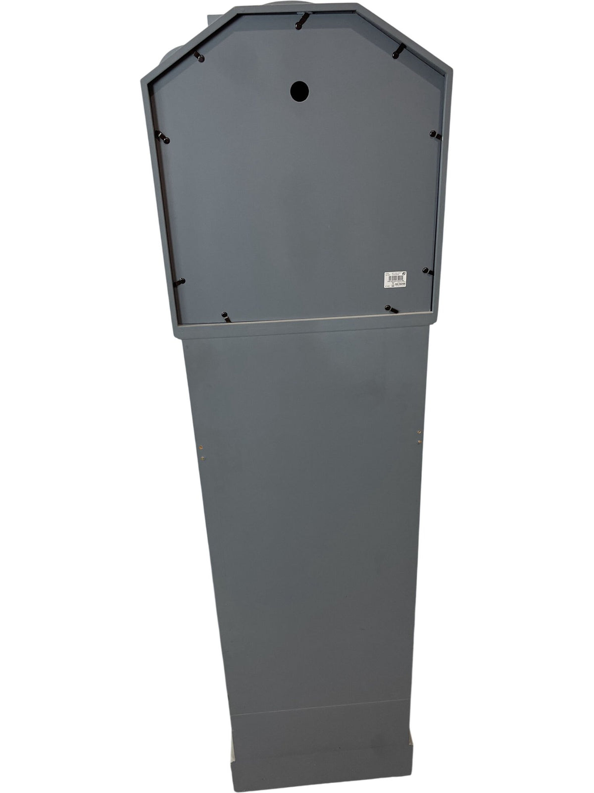 Grey Modern Tall Clock Cabinet With Storage Shelves (Pre-Loved)
