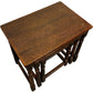Nest of 3 Wooden Side Tables with Turned Legs Dark Traditional (Pre-Loved)