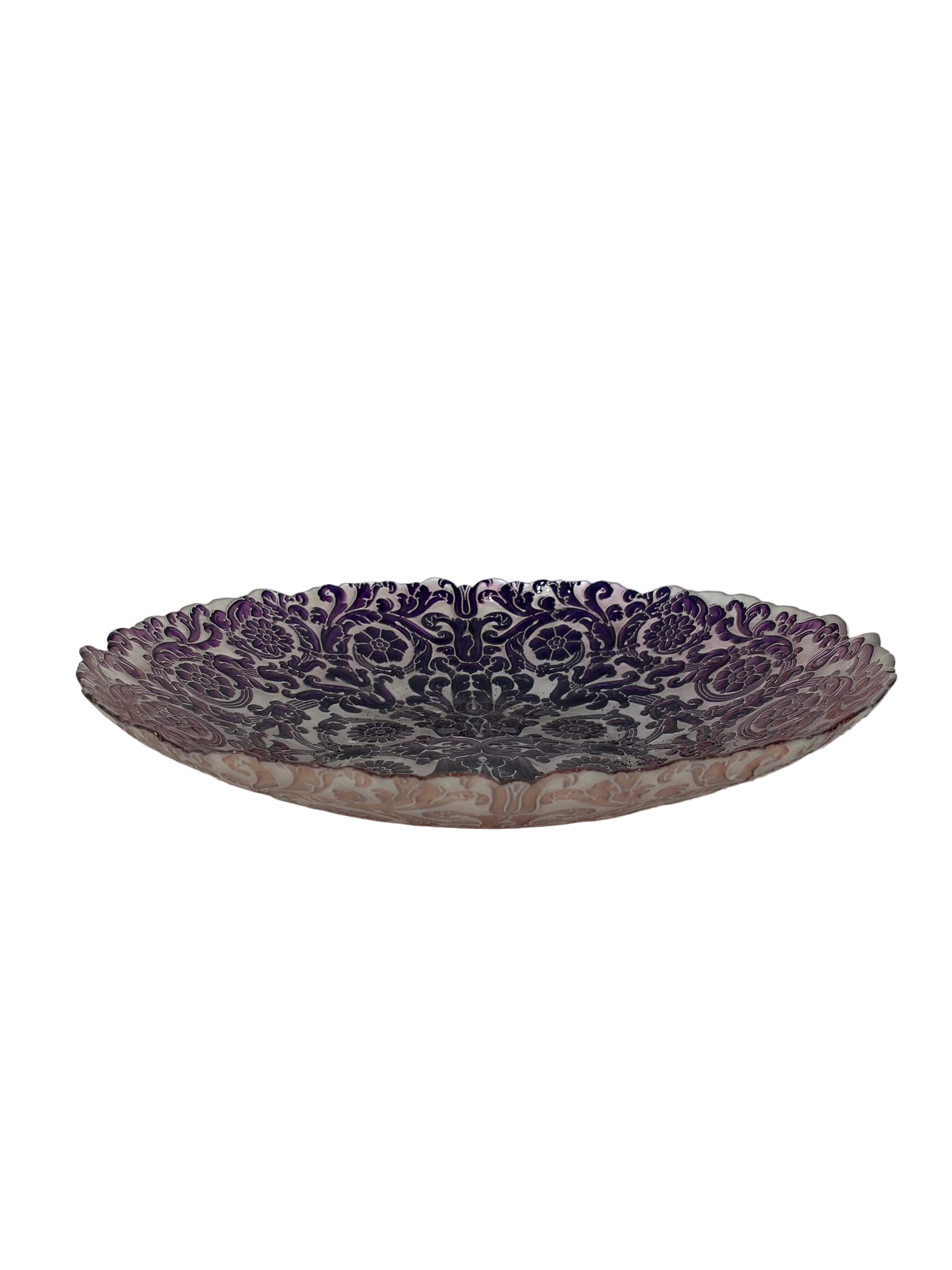 Decorative Embossed Glass Bowl (Pre-Loved)