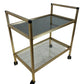 Vintage Mid-Century Modern Style Gold Brass Bar Cart (Pre-Loved)