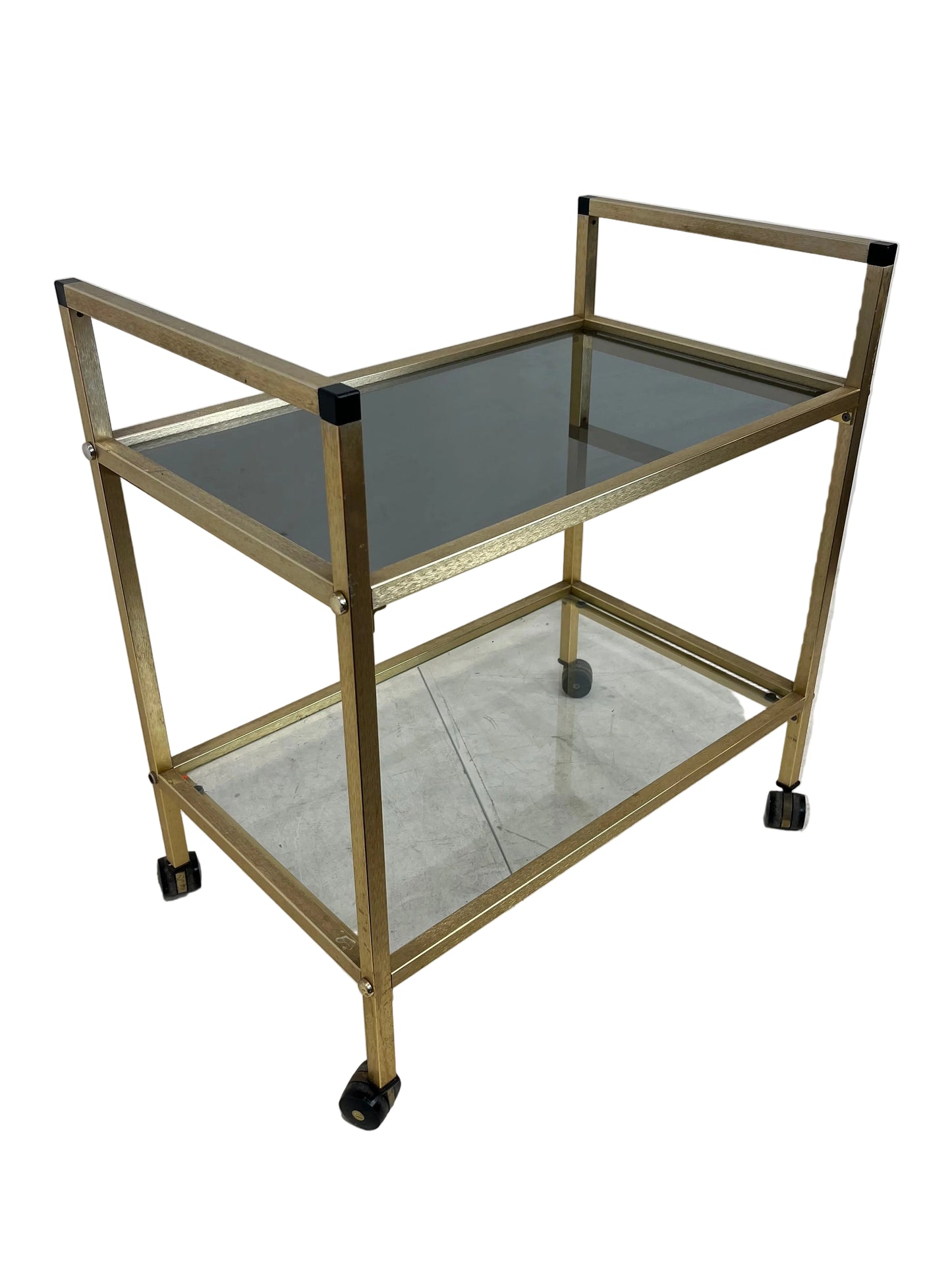 Vintage Mid-Century Modern Style Gold Brass Bar Cart (Pre-Loved)