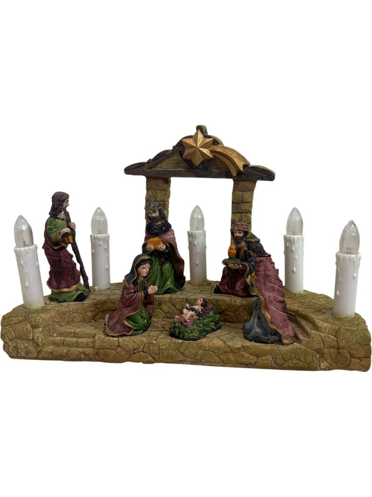 Nativity Scene Figurine Set with Lights (Pre-Loved)