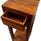 Tall Wooden Side Table 1 Drawer Lower Shelf Narrow Plant Stand (Pre-Loved)