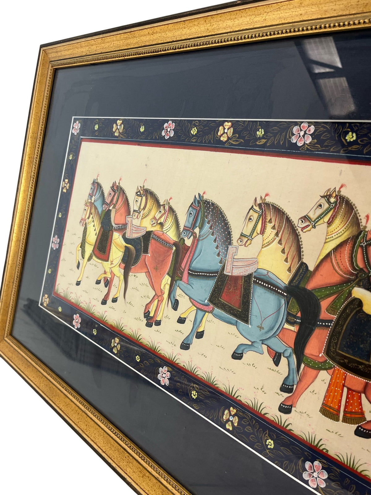 Horses Painting Gold Frame Decoration (Pre-Loved)