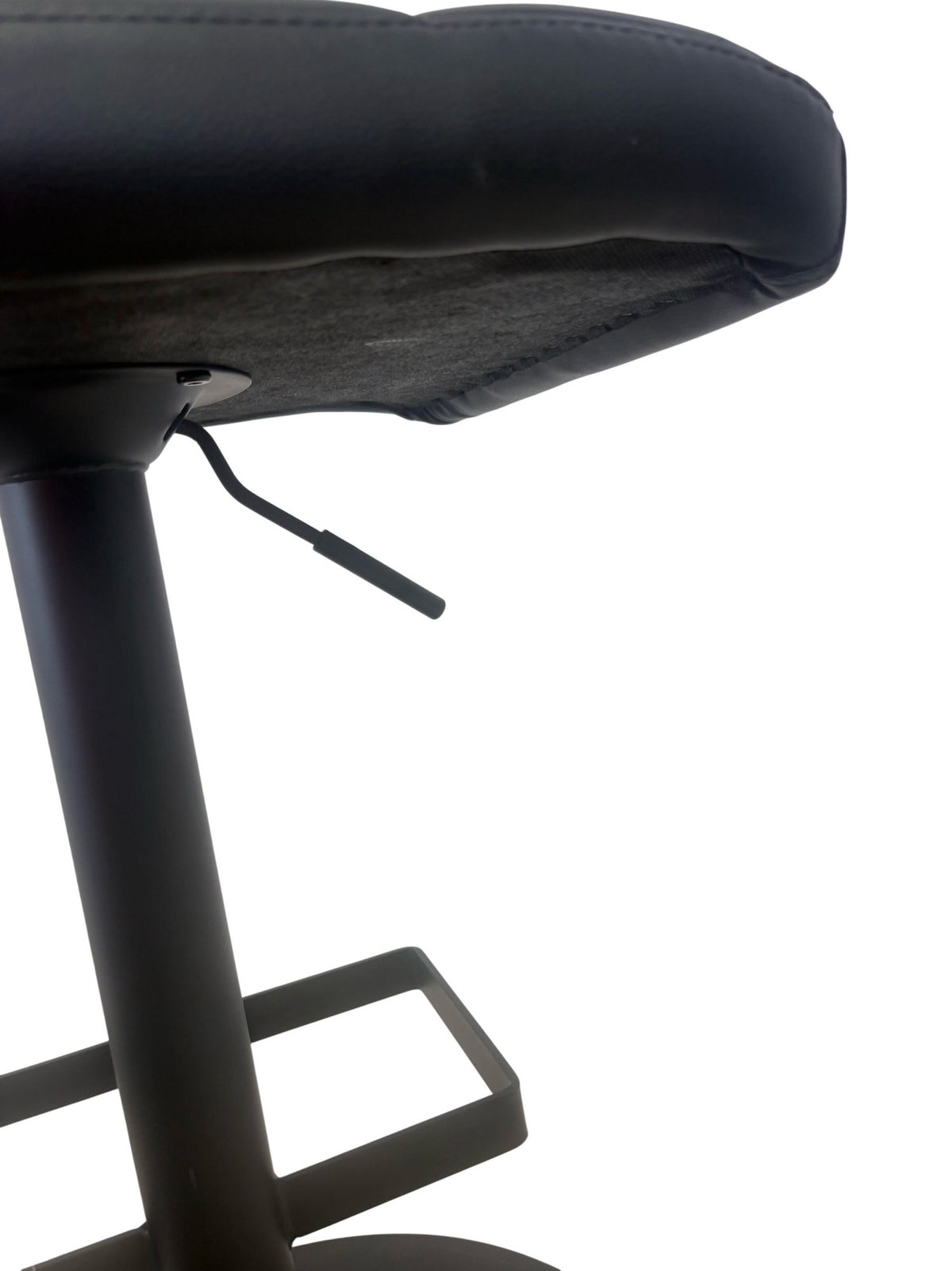 Adjustable Bar Stool Black Faux Leather (Pre-Loved)