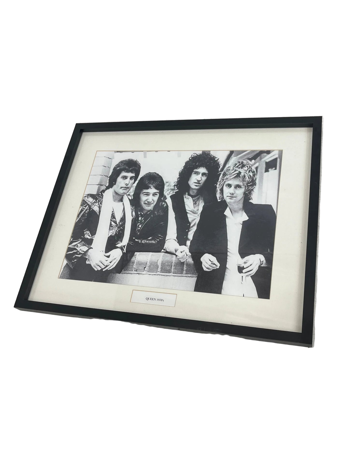 Queen 1970s Black And White Framed Picture (Pre-Loved)