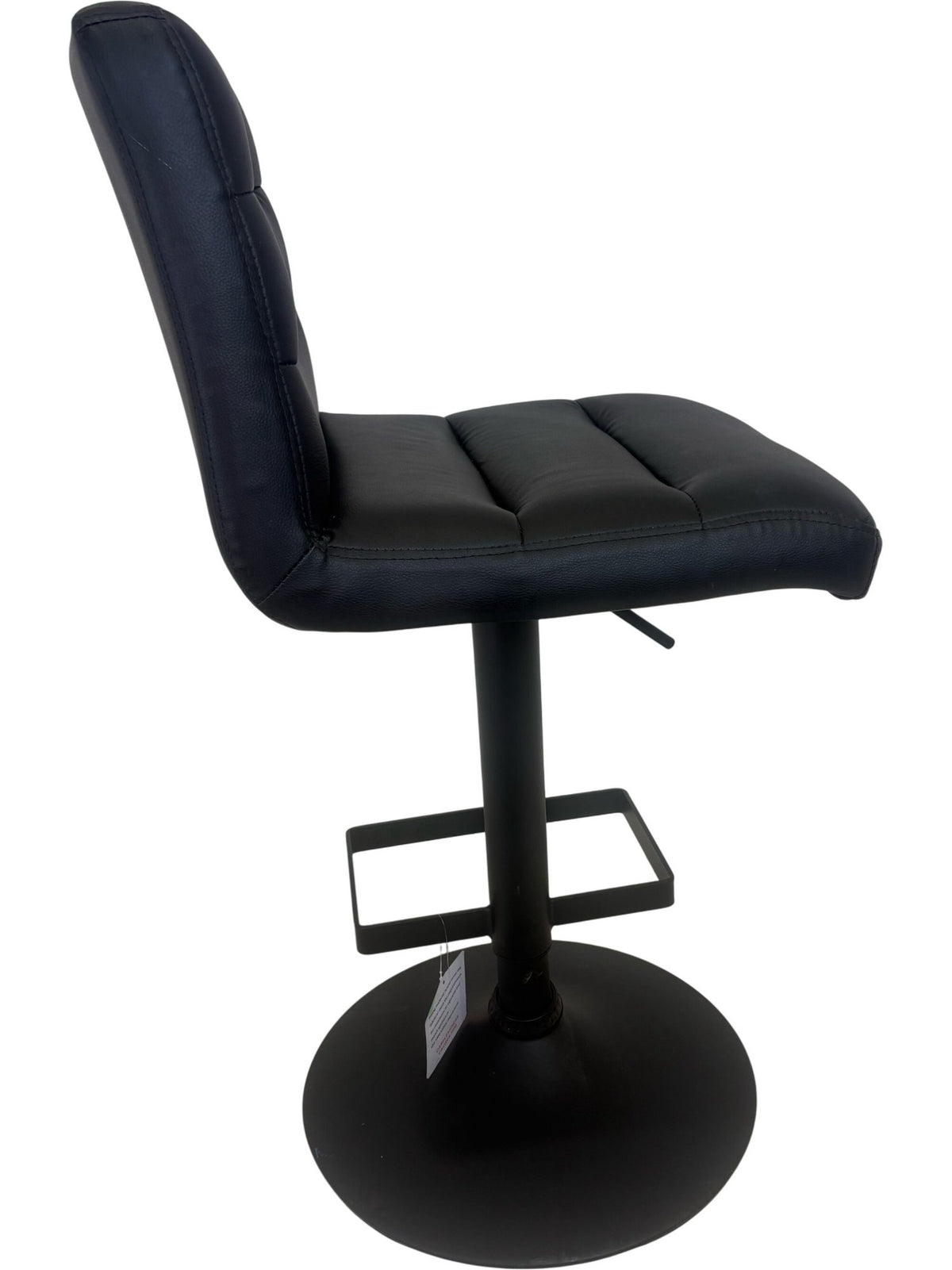 Adjustable Bar Stool Black Faux Leather (Pre-Loved)
