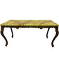 Vintage Green Onyx Marble Coffee Table with Ornate Brass-Tone Base (Pre-Loved)