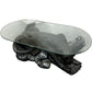 Panther Coffee Table Glass Top Black Big Cat Sculptural Base (Pre-Loved)