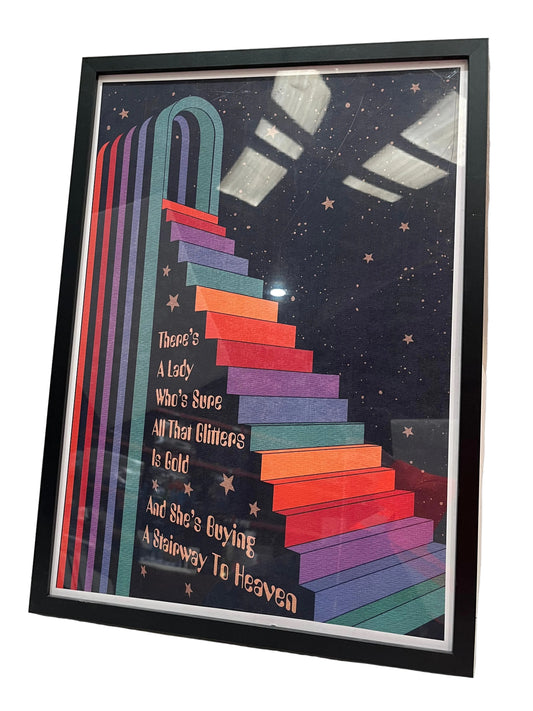Led Zeppelin Stairway To Heaven Lyrics Framed Poster (Pre-Loved)