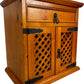 Rustic Wooden Storage Cabinet Sideboard Lattice Doors & Drawer (Pre-Loved)