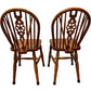 Pair of Vintage Wooden Dining Chairs Spindle Back Carved Detail (Pre-Loved)
