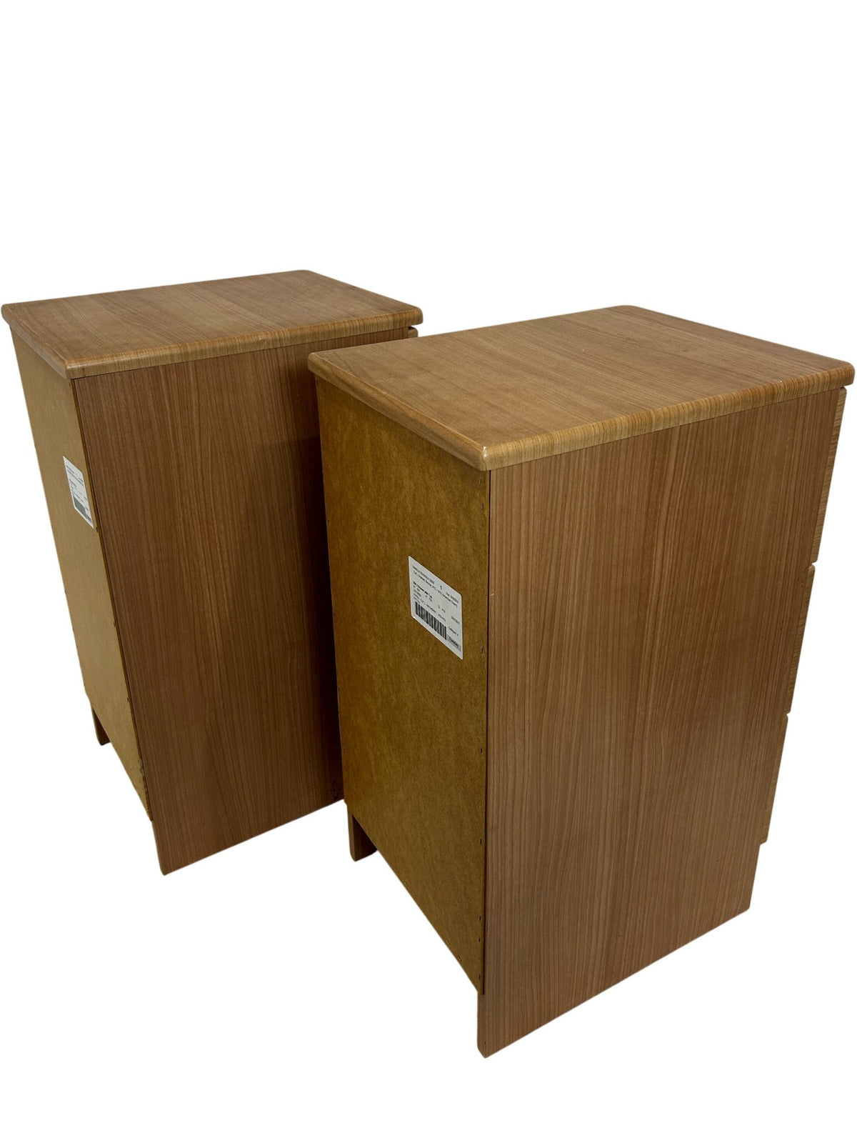 Pair of 3 Drawer Bedside Cabinets Wood Effect Metal Handles Bedroom (Pre-Loved)