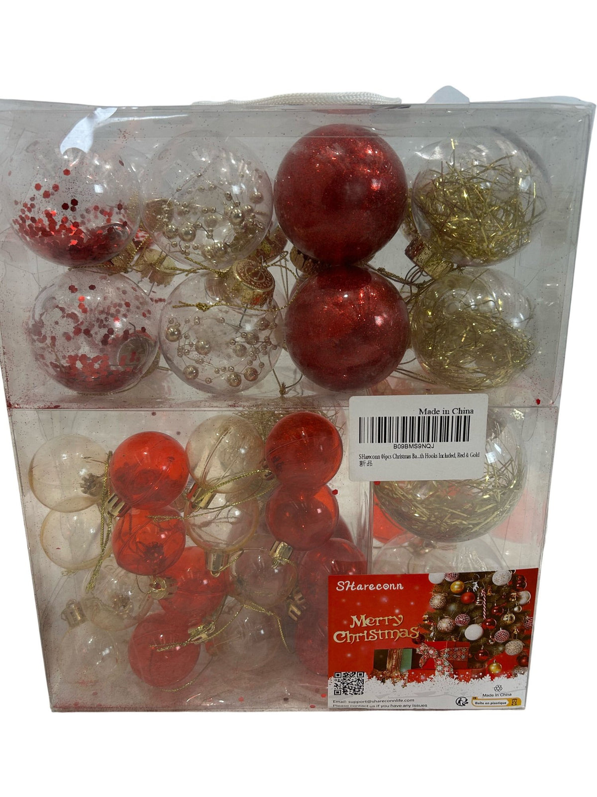 Shareconn Red & Gold Christmas Bauble Decoration Sets – 2 Boxes (Pre-Loved)