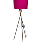 Tripod Floor Lamp Pink Drum Shade Bronze Tone Standing Light 165cm (Pre-Loved)