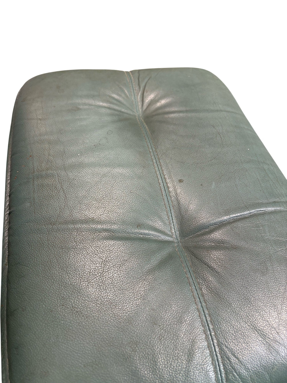 Green Leather Recliner with Ottoman (Pre-Loved)