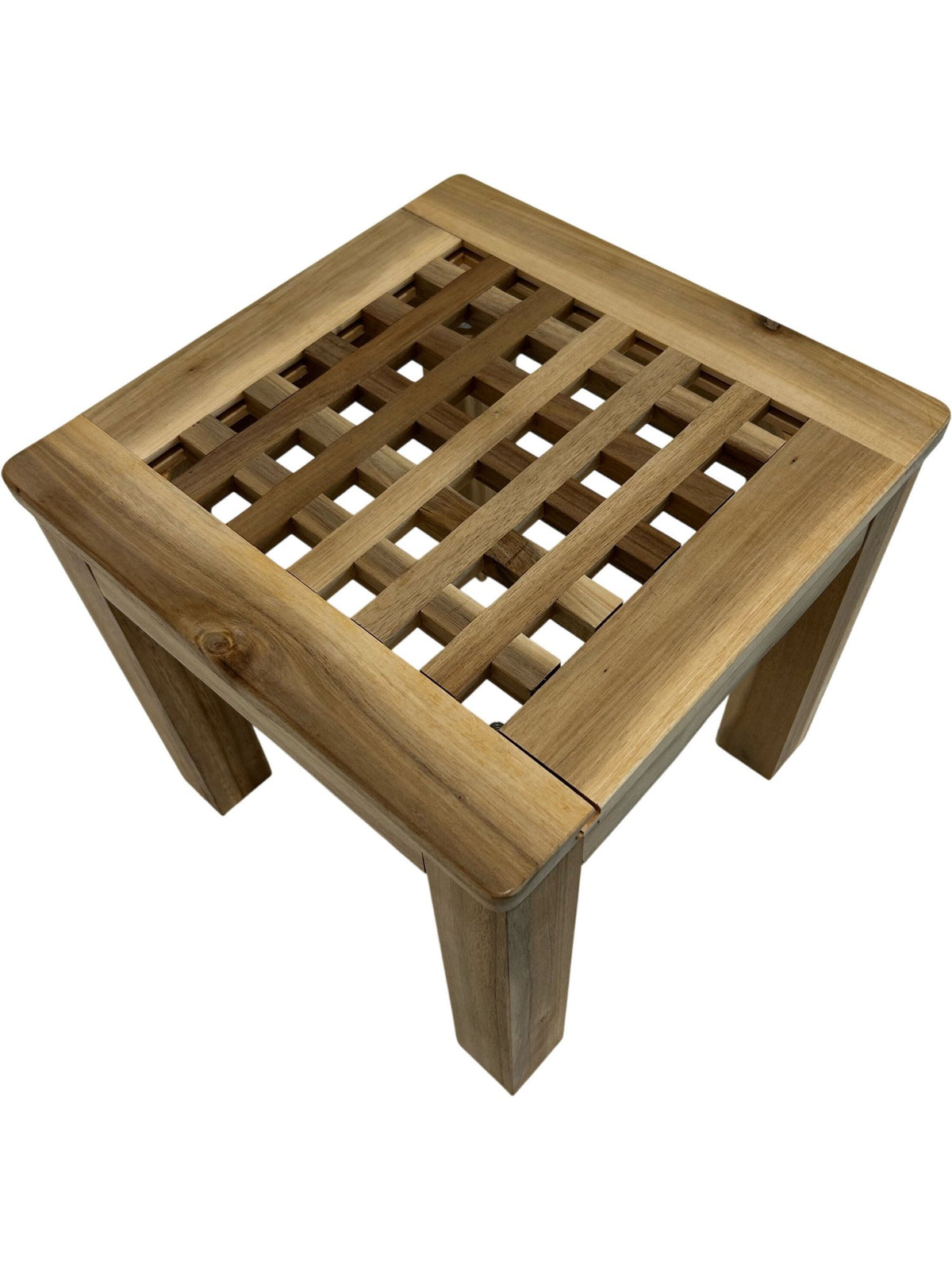 IKEA SKOGHALL Side Table Square Slatted Wood Top 32cm (Pre-Loved)