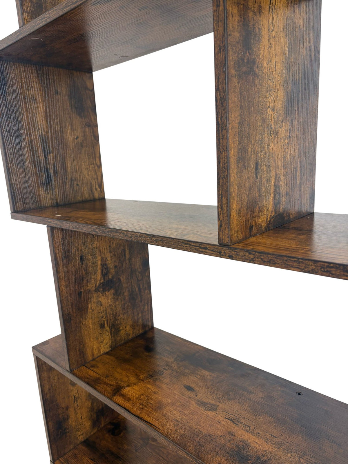Modern Wooden Bookcase Tall Shelf Unit Zigzag Design (Pre-Loved)