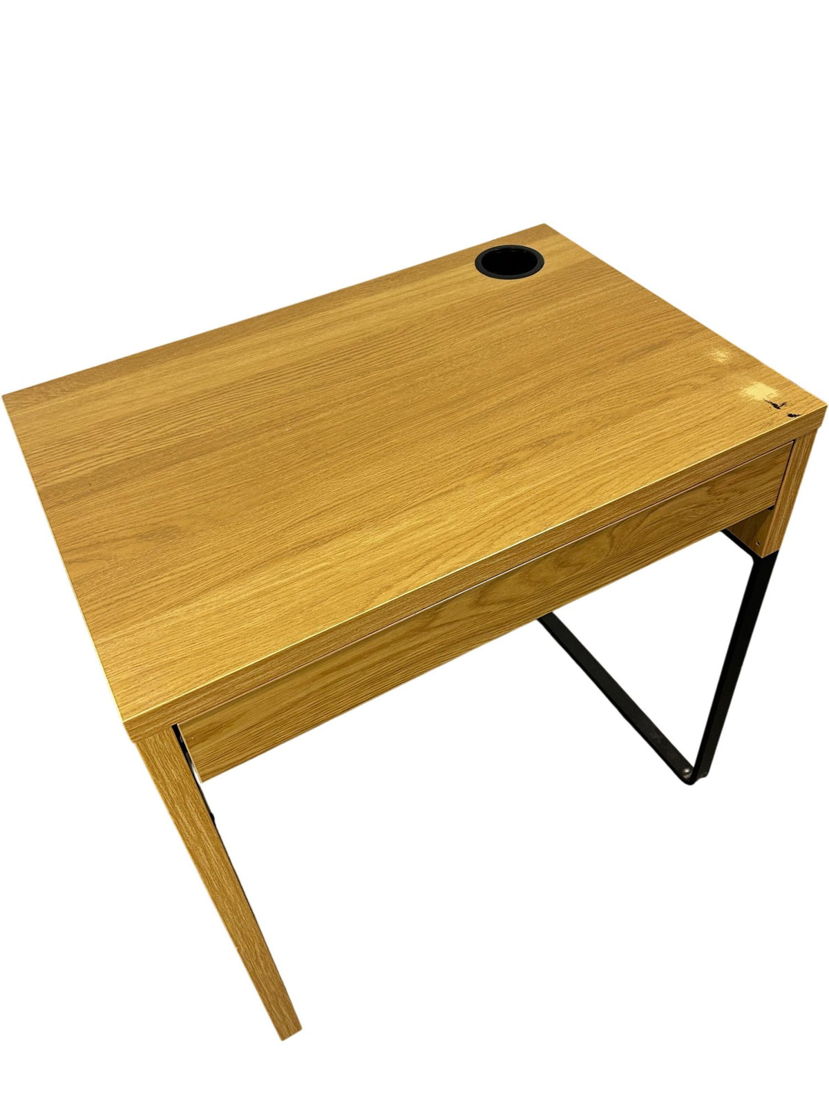 Modern Wooden Office Desk with Drawer and Cable Management (Pre-Loved)