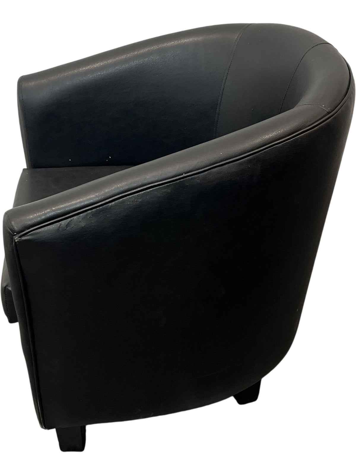 Black Faux Leather Accent Chair Armchair Upholstered (Pre-Loved)