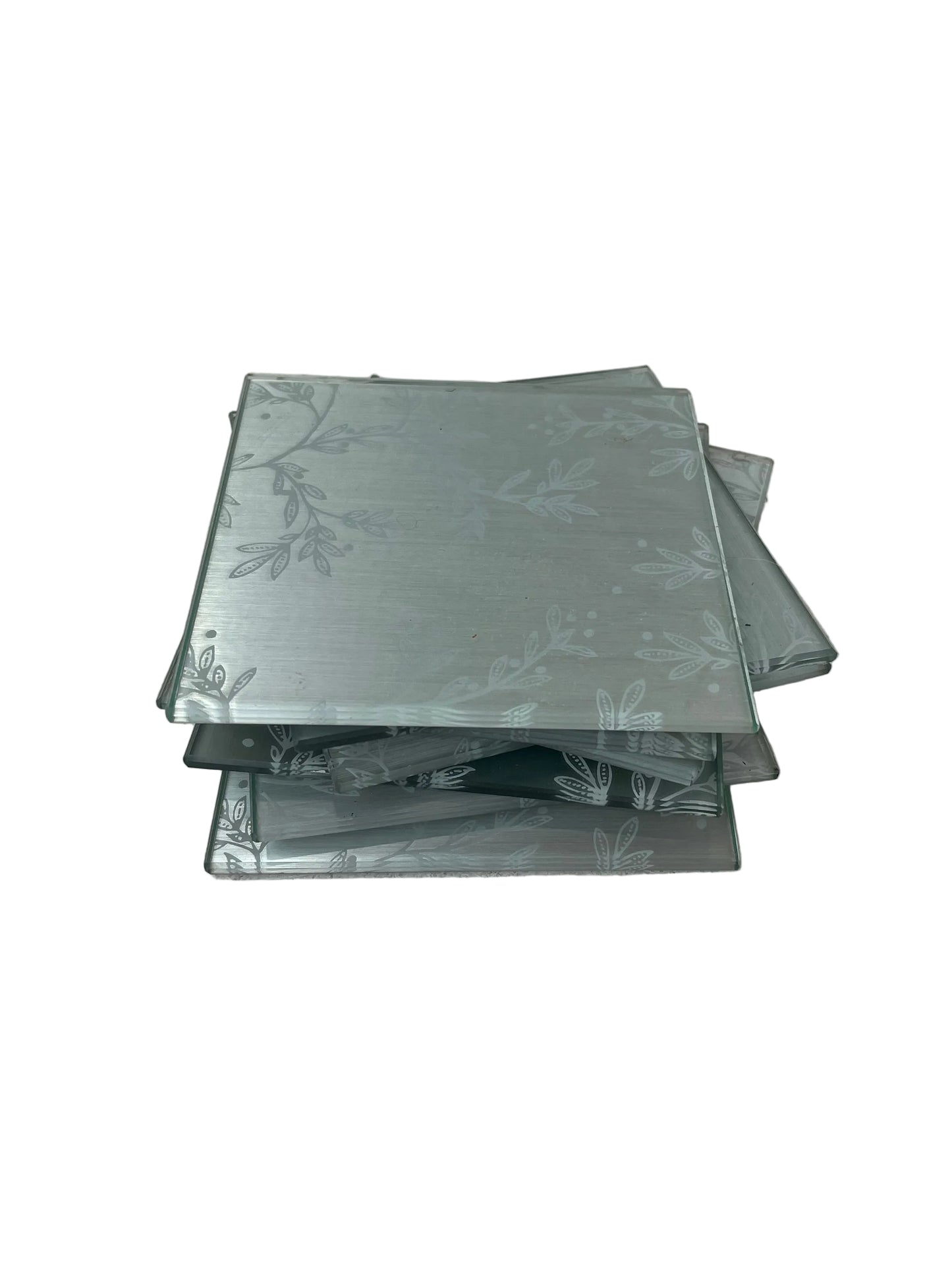 Set Of Floral Mirrored Place Mats And Coasters (Pre-Loved)