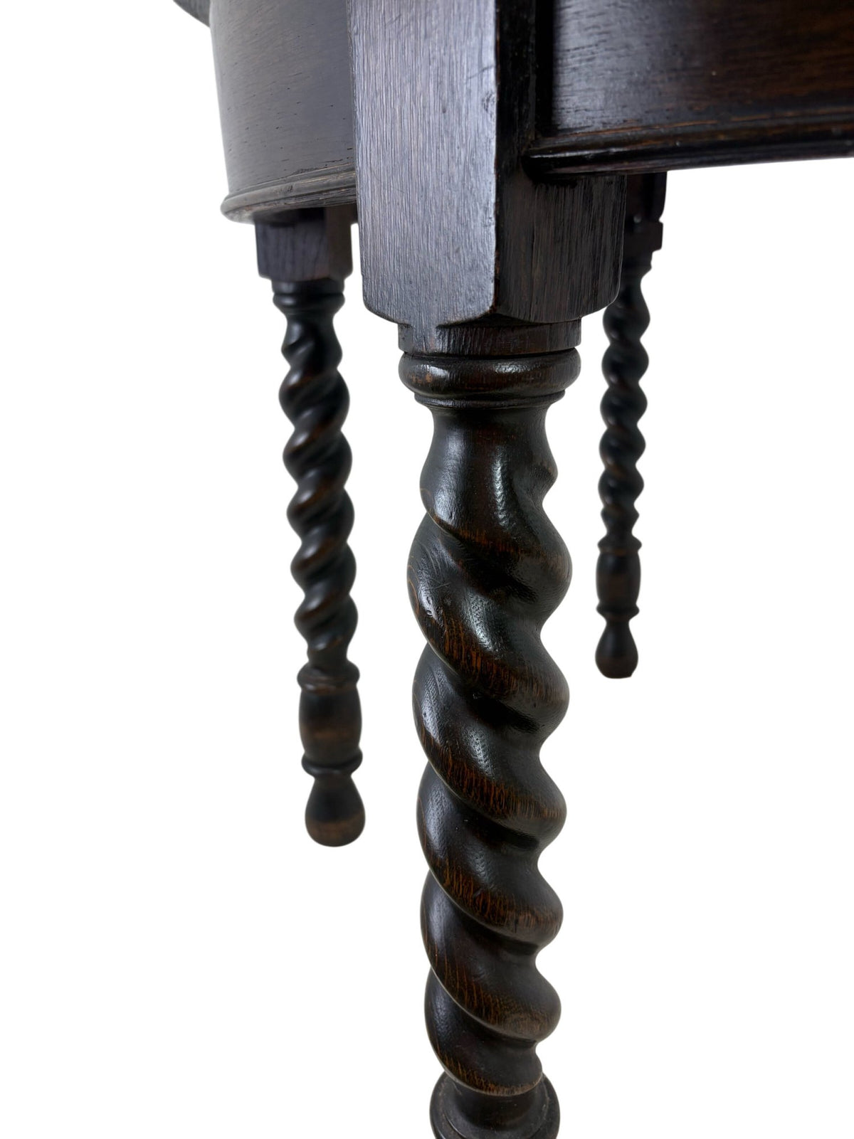 Antique Wooden Demi-Lune Table Barley Twist Legs (Pre-Loved)