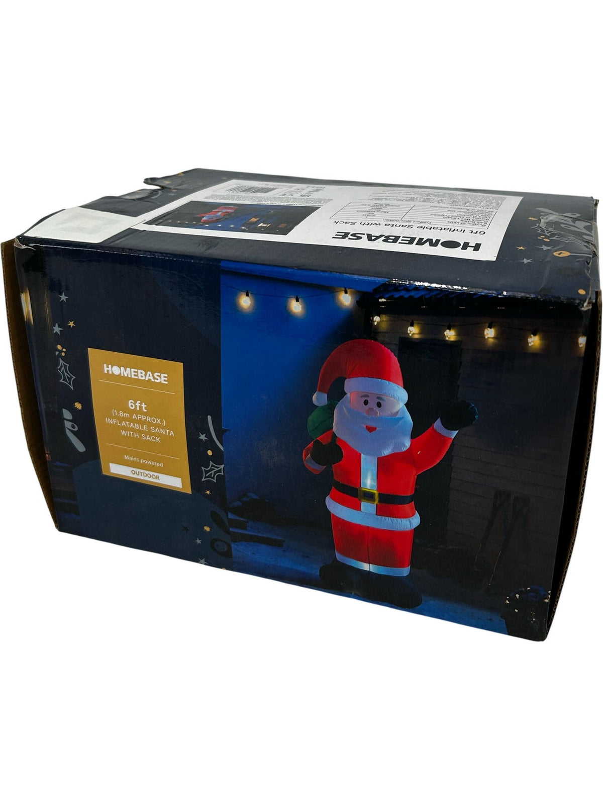 Homebase 6ft Inflatable Santa with Sack Outdoor Christmas Decoration (Pre-Loved)