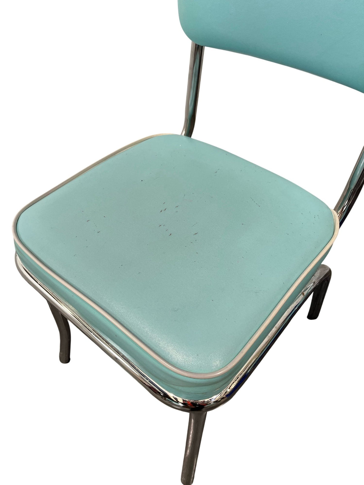 Set Of Four Retro Aqua Blue Dining Chairs (Pre-Loved)
