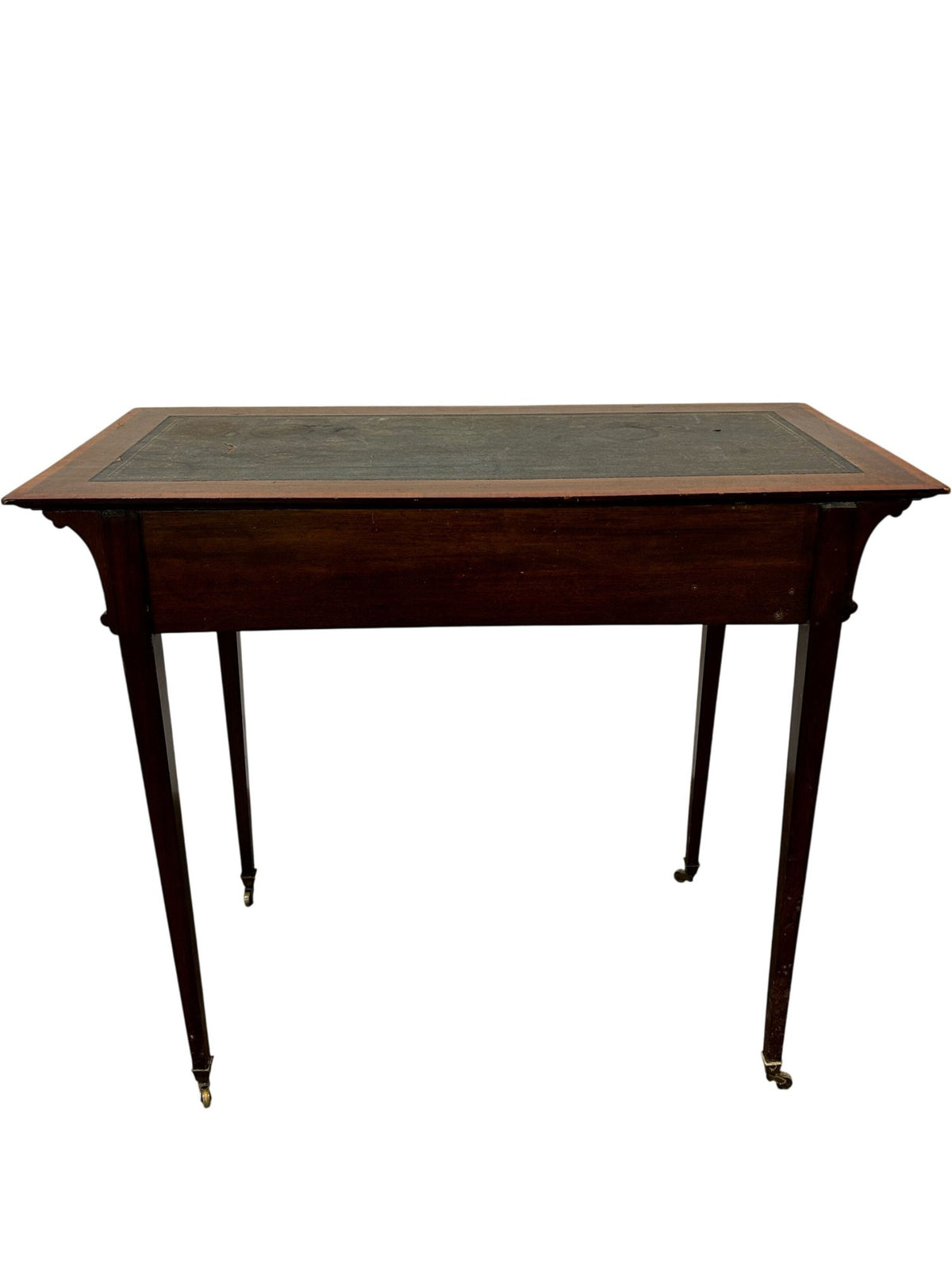 Vintage Style Inlaid Writing Desk with Leather-Effect Top & Drawer (Pre-Loved)