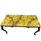 Vintage Green Onyx Marble Coffee Table with Ornate Brass-Tone Base (Pre-Loved)