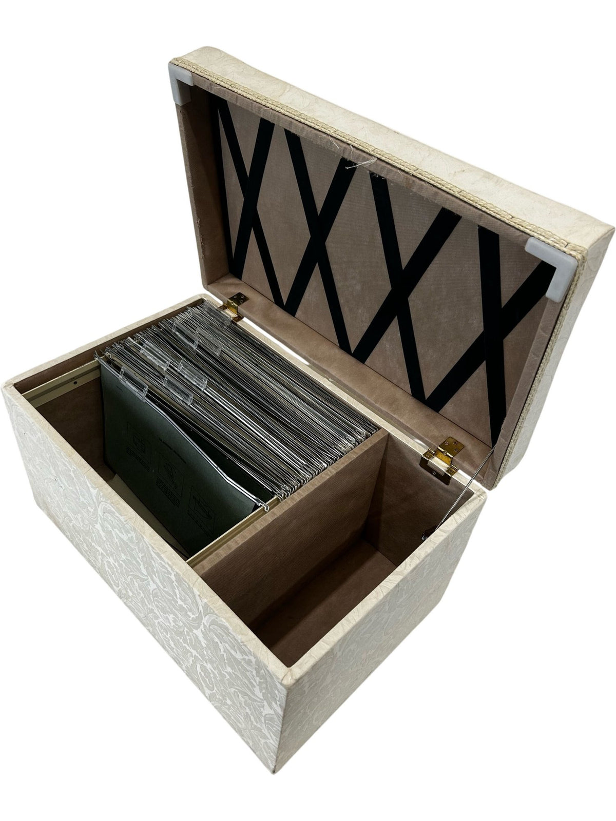 Upholstered Filing Ottoman with Hanging File Storage (Pre-Loved)
